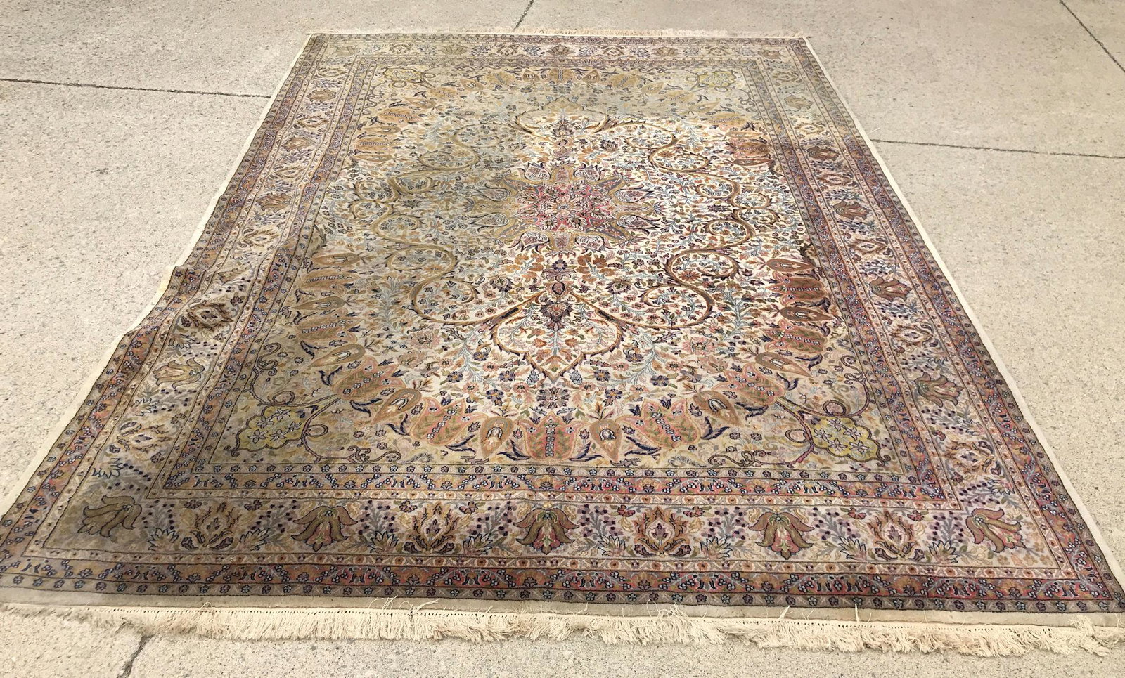 ORIENTAL RUG, OLD INDO PERSIAN TABRIZ, 8'5" X 11'9" (1 of 8)