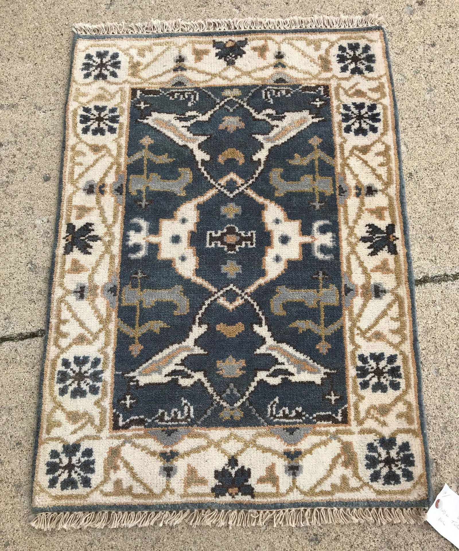 ORIENTAL RUG, INDO TURKISH OUSHAK RUG, 2'1" X 3' (1 of 2)