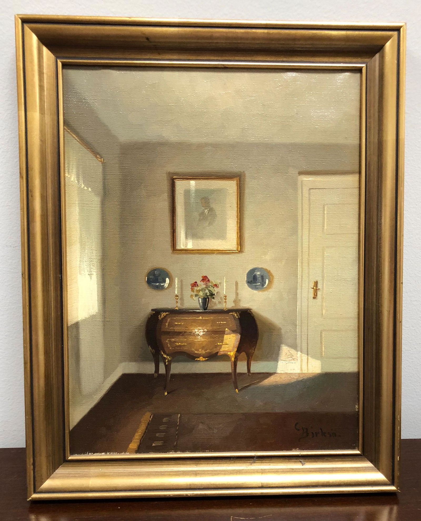 CARL BIRKSO (DANISH 20TH c) OIL ON CANVAS INTERIOR (1 of 3)