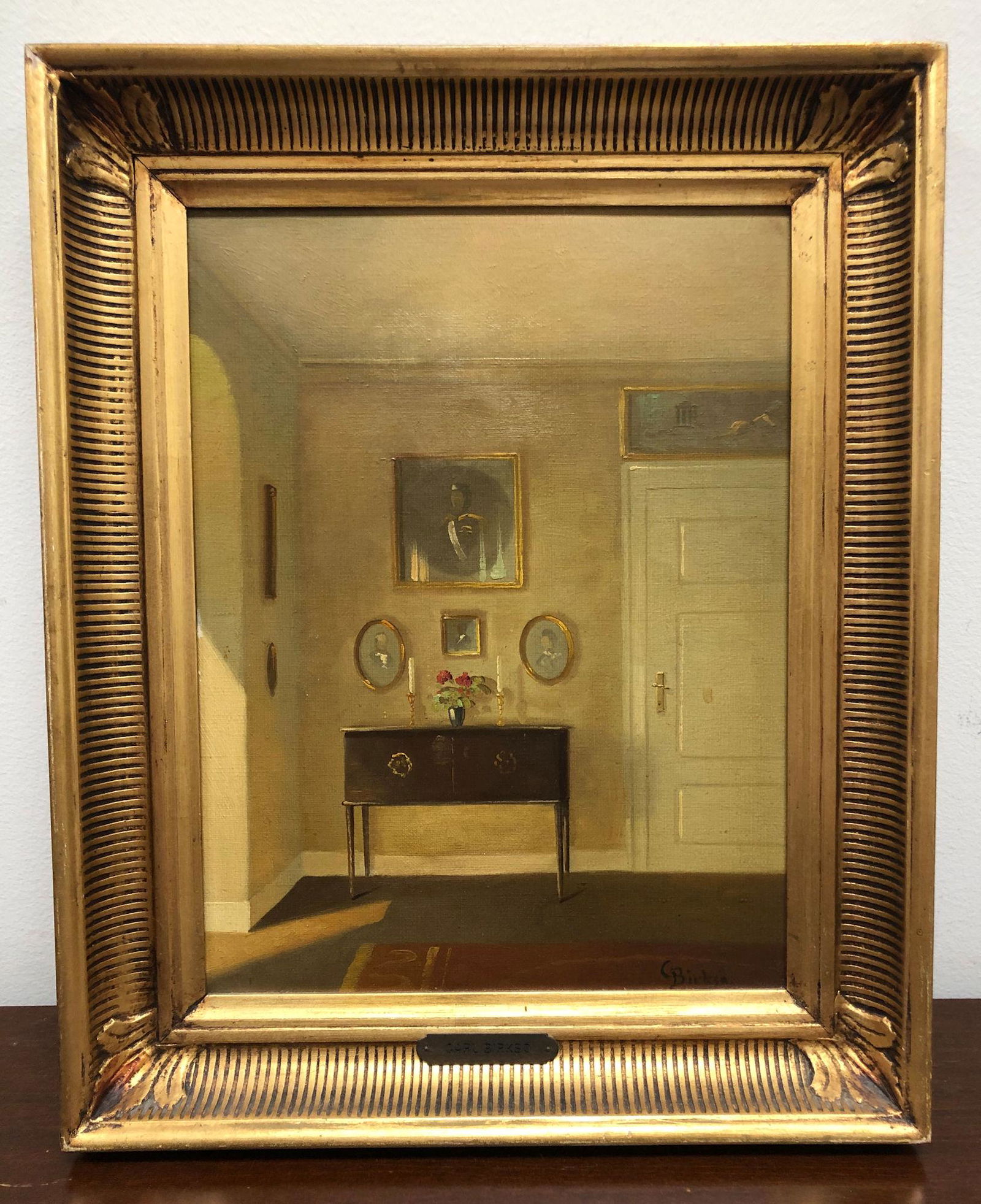 CARL BIRKSO (DANISH 20TH c) OIL ON CANVAS INTERIOR (1 of 3)