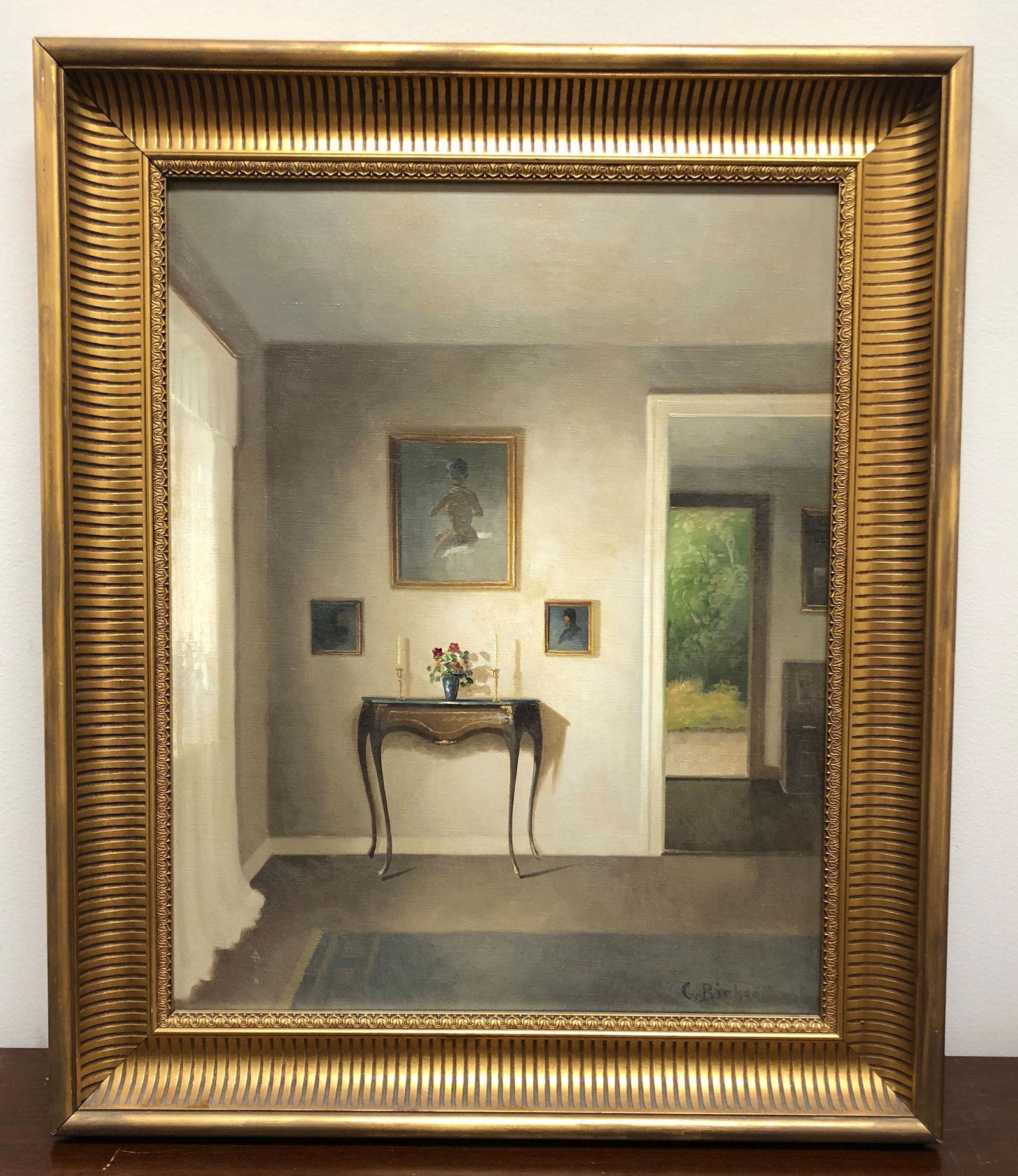 CARL BIRKSO (DANISH 20TH c) OIL ON CANVAS INTERIOR (1 of 3)