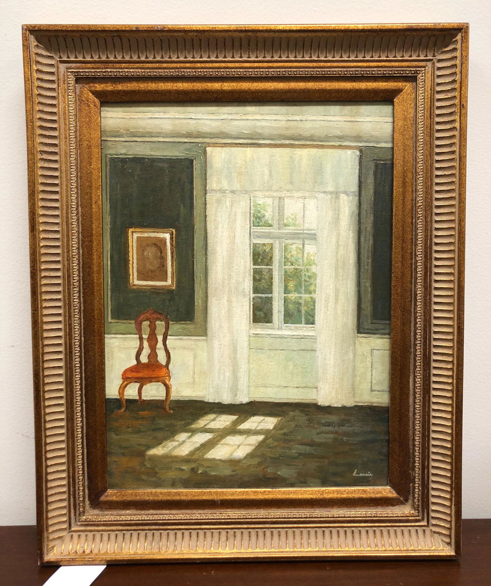 OIL ON CANVAS INTERIOR (LATE 20THc). SIGNED (NOT (1 of 3)