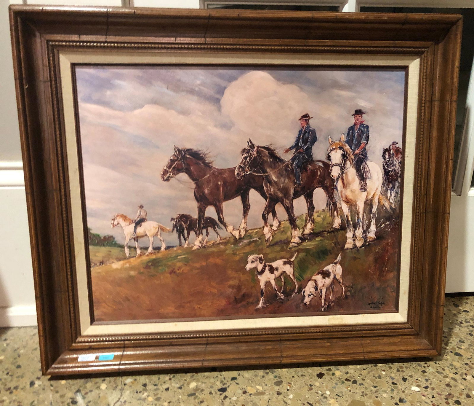 FRAMED LESLIE COPE LIMITED EDITION "RETURN OF THE: FRAMED LESLIE COPE LIMITED EDITION "RETURN OF THE HUNT", 1 OF 25, 2001