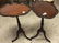 TWO SMALL MAHOGANY SHAPED TOP TABLES WITH TRIPOD BASES