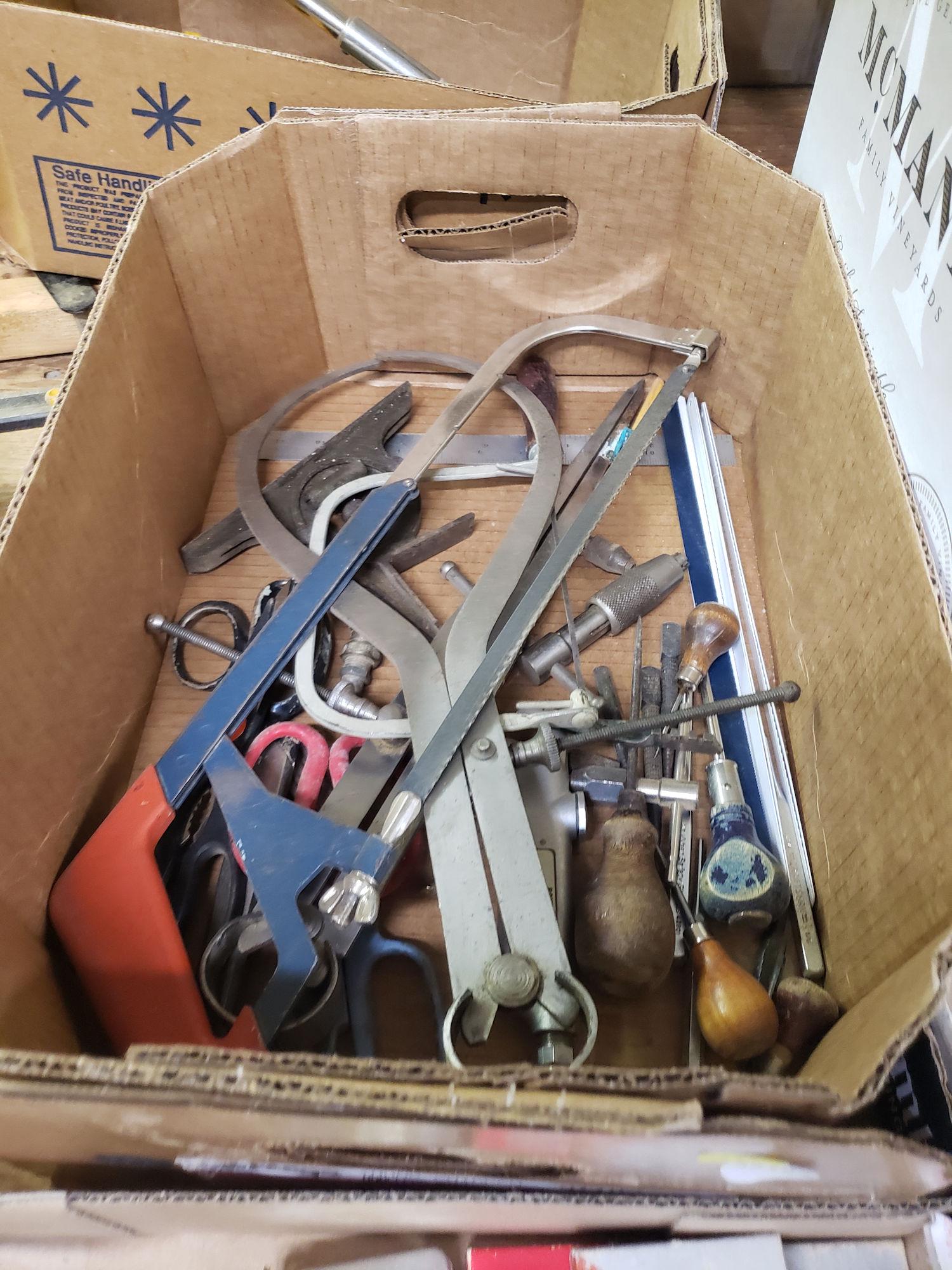 BOX LOT OF SAWS AND MISC. TOOLS (1 of 1)