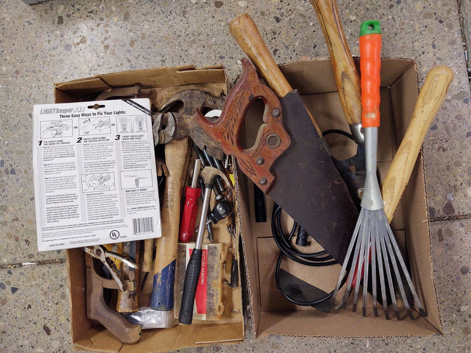 (2) BOX LOTS INCLUDING HAND SAWS, HATCHET, & PRUNERS (1 of 1)