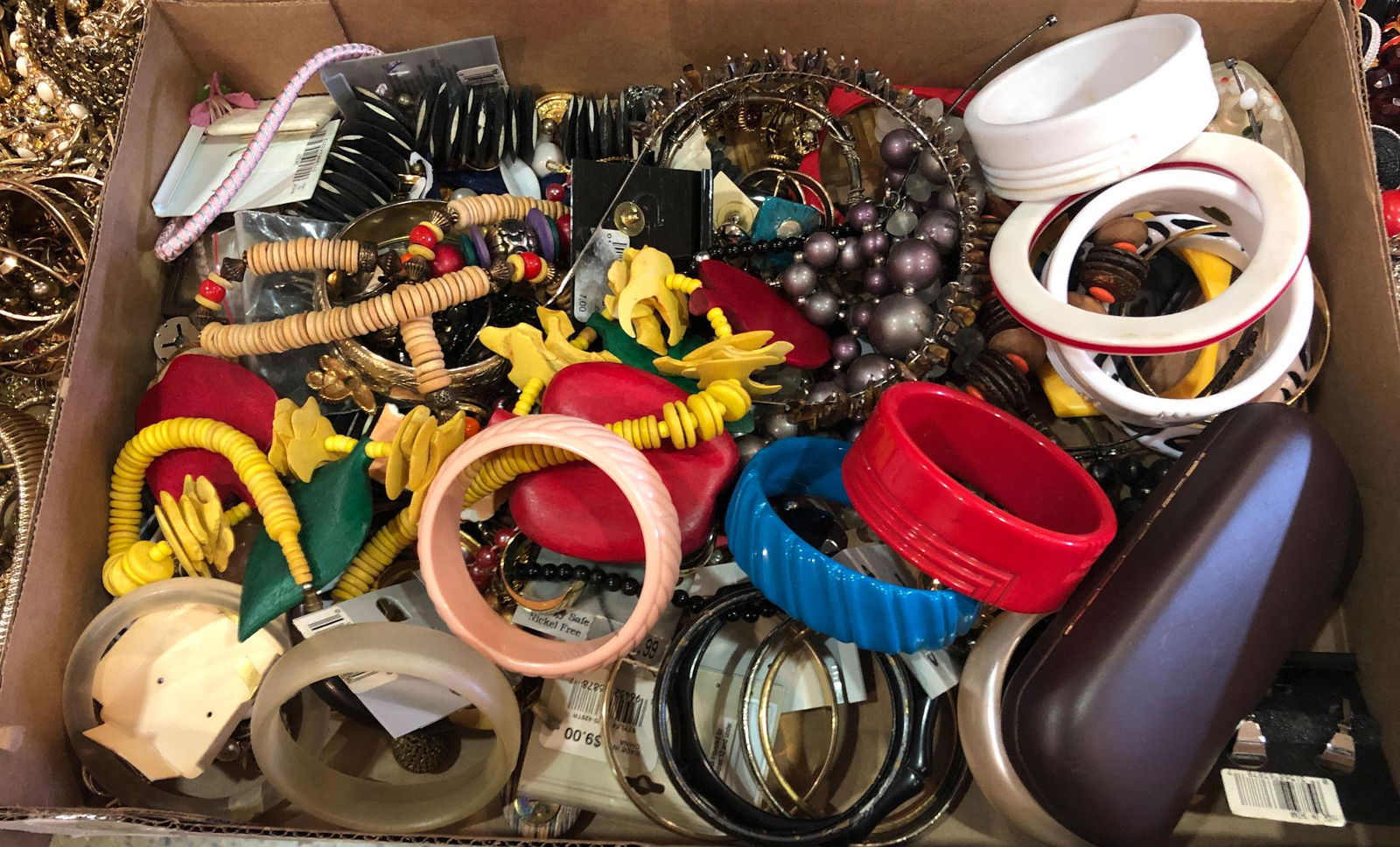BOX LOT ASSORTED FASHION AND COSTUME JEWELRY AND (1 of 1)
