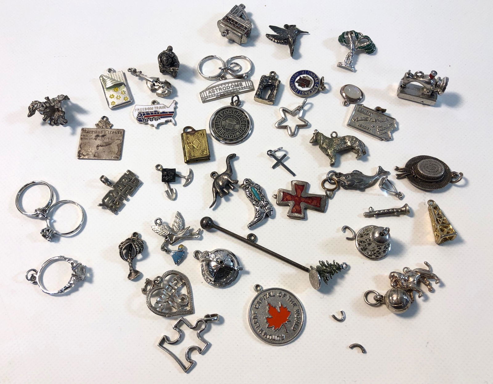 STERLING SILVER AND SILVER TONE CHARMS (1 of 14)