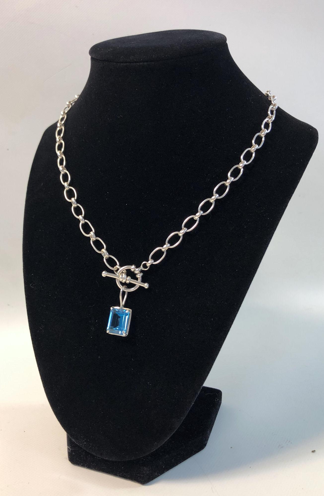 STERLING SILVER AND GEMSTONE STATEMENT NECKLACE (1 of 6)