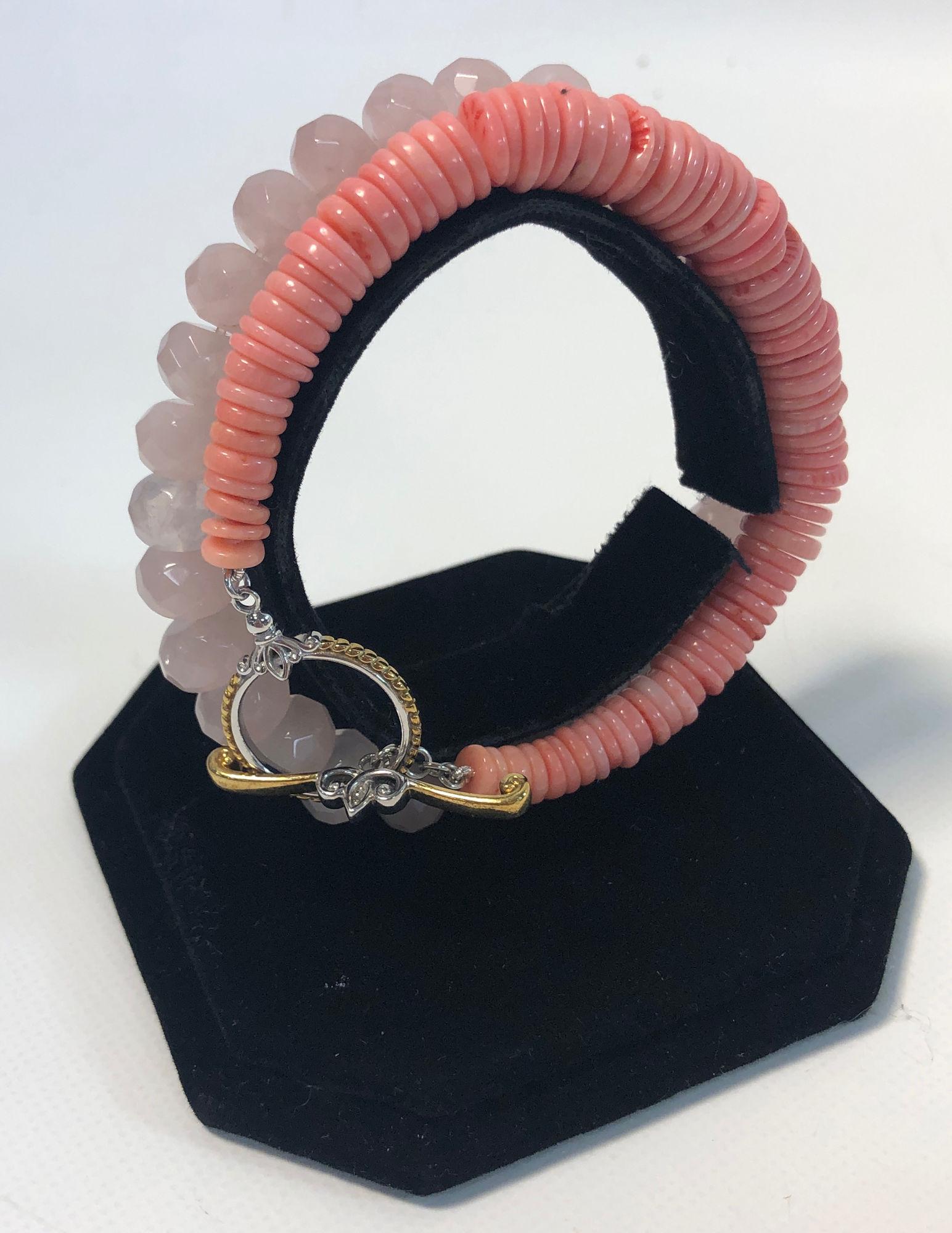 CORAL AND STONE FASHION BRACELETS (1 of 5)