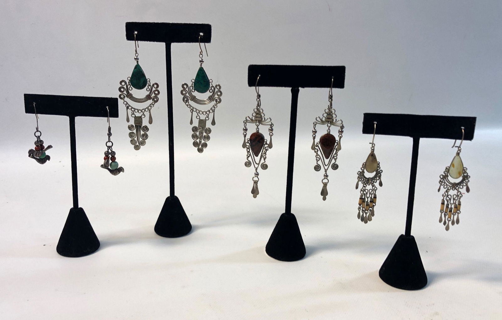 FOUR PAIR SOUTHWESTERN STYLE EARRINGS (1 of 5)