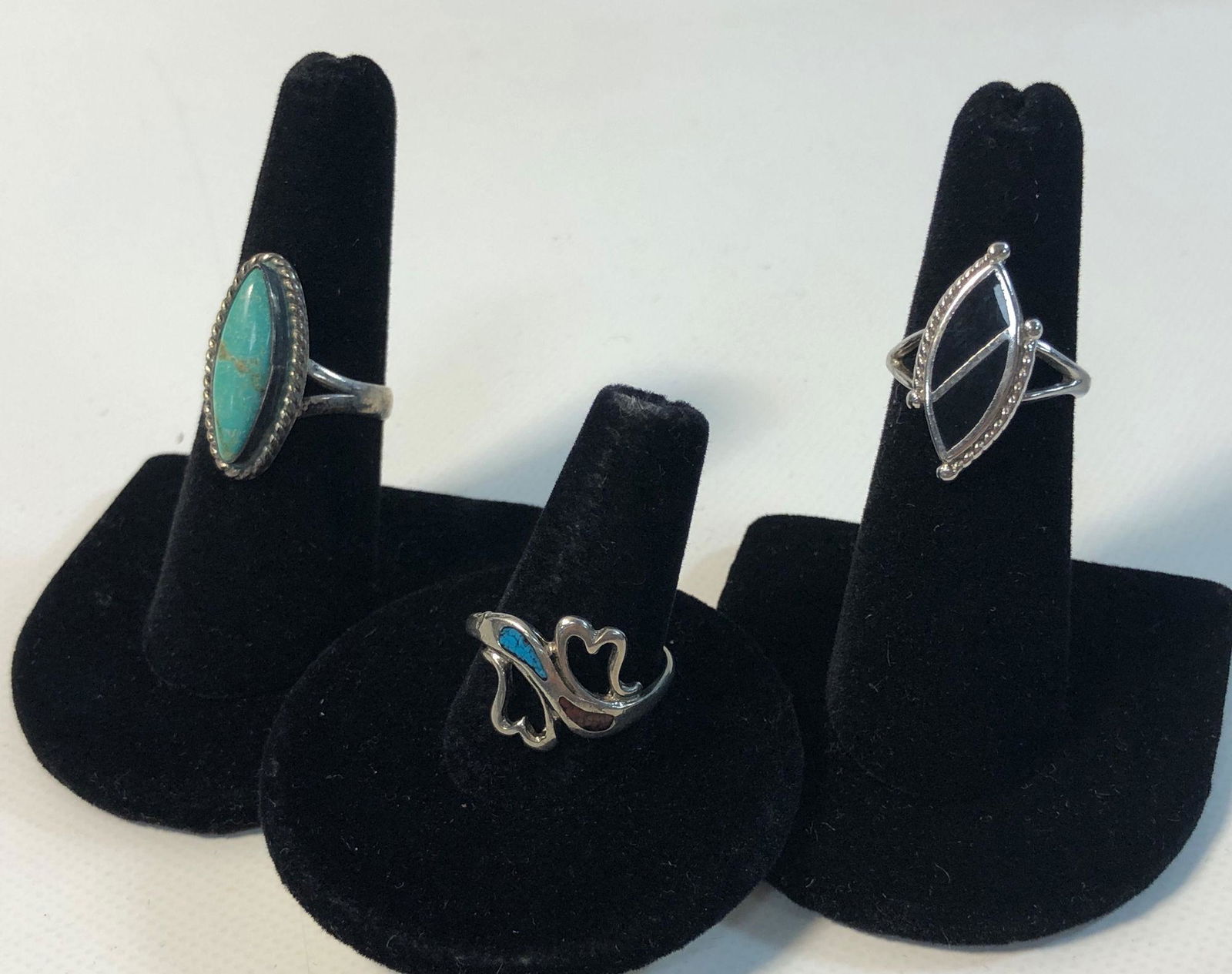 STERLING SILVER AND SILVER PLATE RINGS (1 of 7)