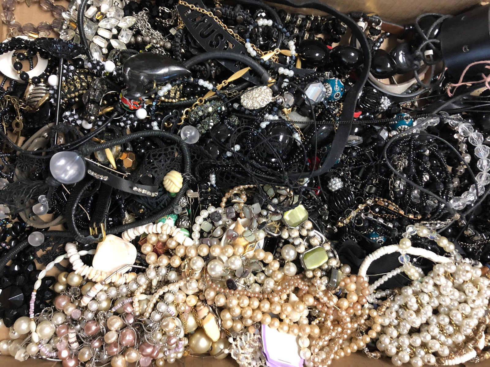 BOX LOT ASSORTED FASHION AND COSTUME JEWELRY AND (1 of 3)