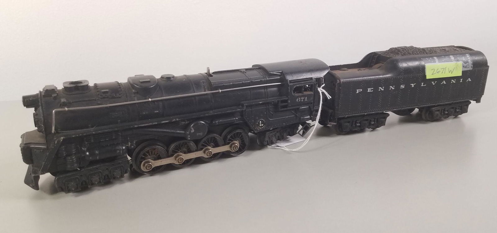 LIONEL O GAUGE POST WAR- 671 ENGINE WITH 2671W TENDER (1 of 6)
