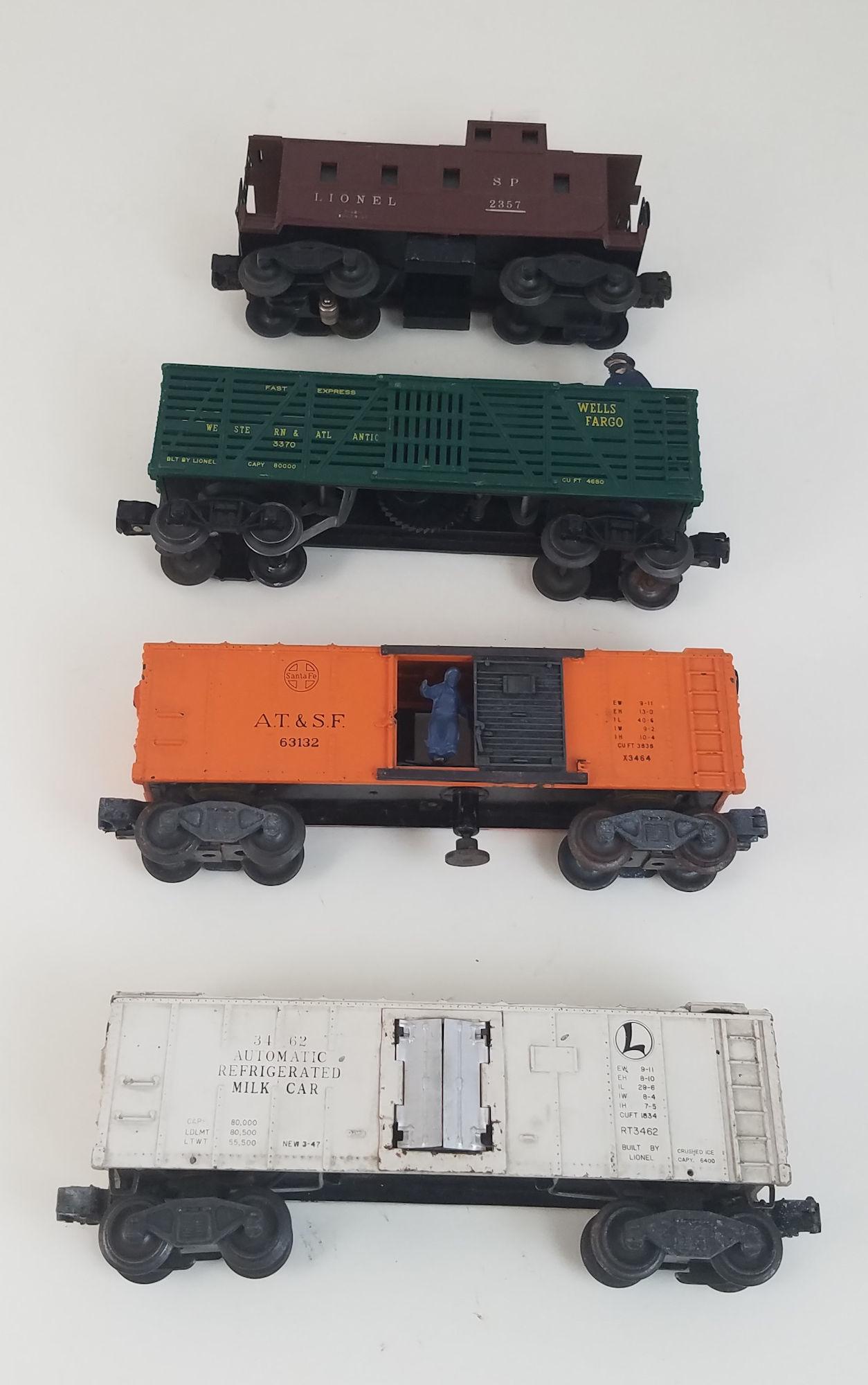 LIONEL O GAUGE POST WAR- BOX LOT 4 FREIGHT CARS- 3462 (1 of 16)