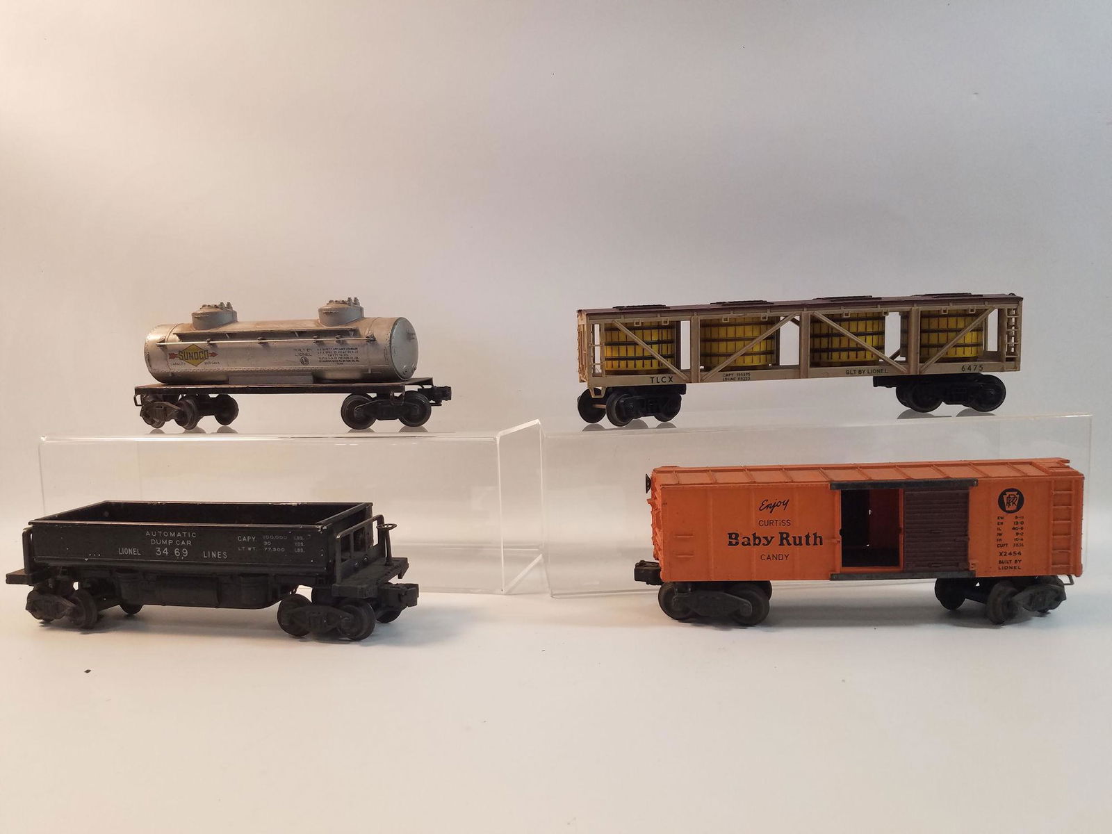 LIONEL O GAUGE POSTWAR- BOX LOT 4 FREIGHT CARS- 6465 (1 of 6)