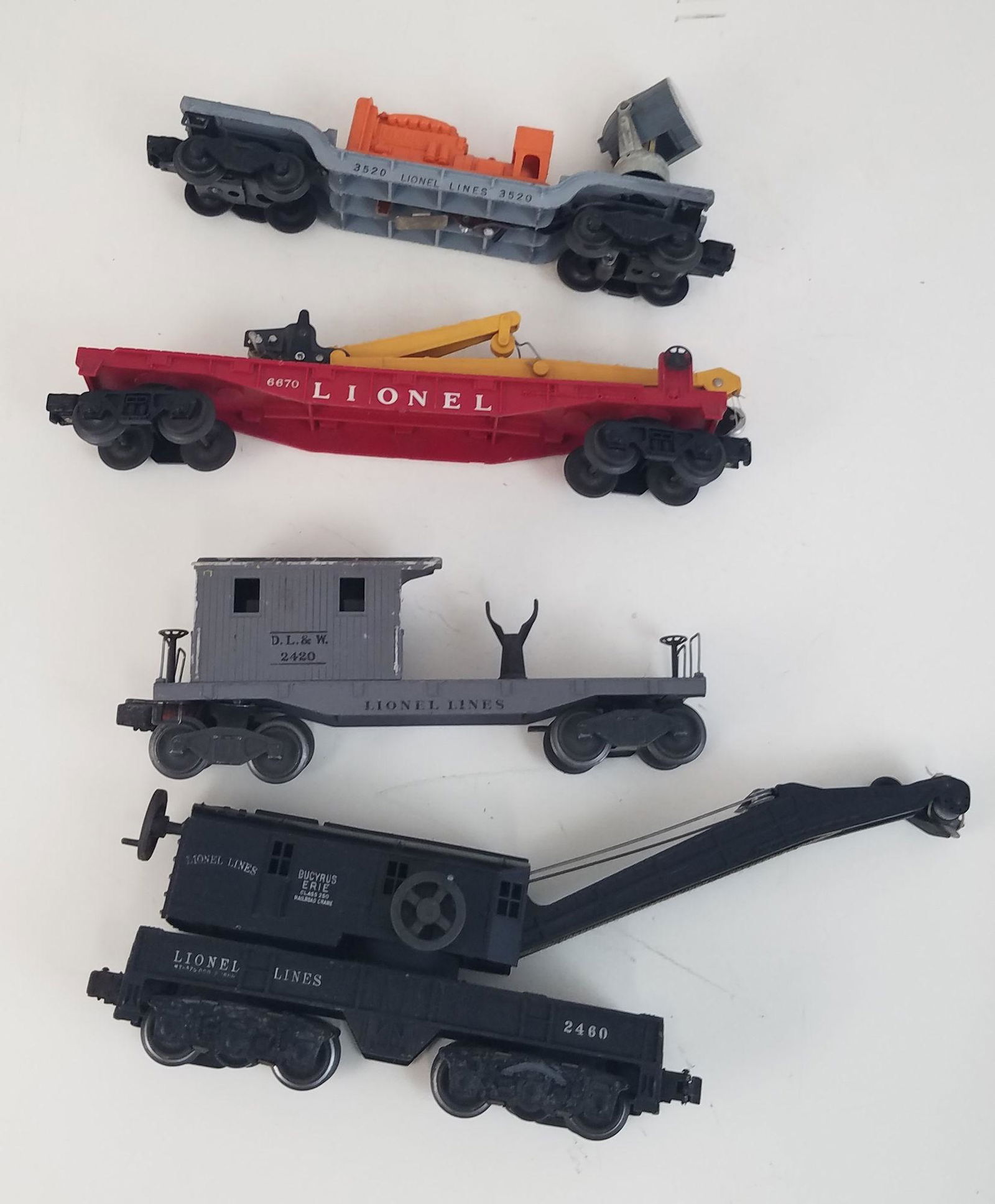 LIONEL O GAUGE POST WAR- BOX LOT 4 FREIGHT CARS- 2460 (1 of 13)