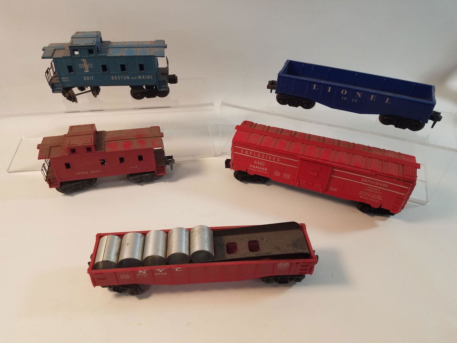 LIONEL O GAUGE POST WAR- BOX LOT 5 FREIGHT CARS- 6480 (1 of 11)