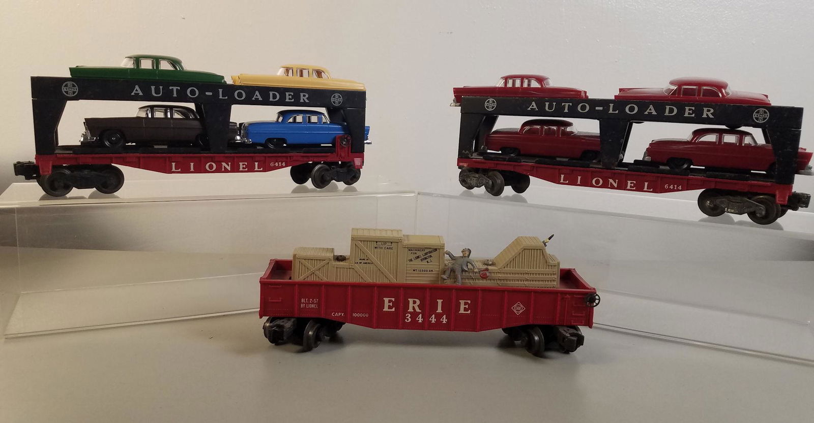 LIONEL O GAUGE POST WAR- BOX LOT 3 FREIGHT CARS- 3444, (1 of 15)