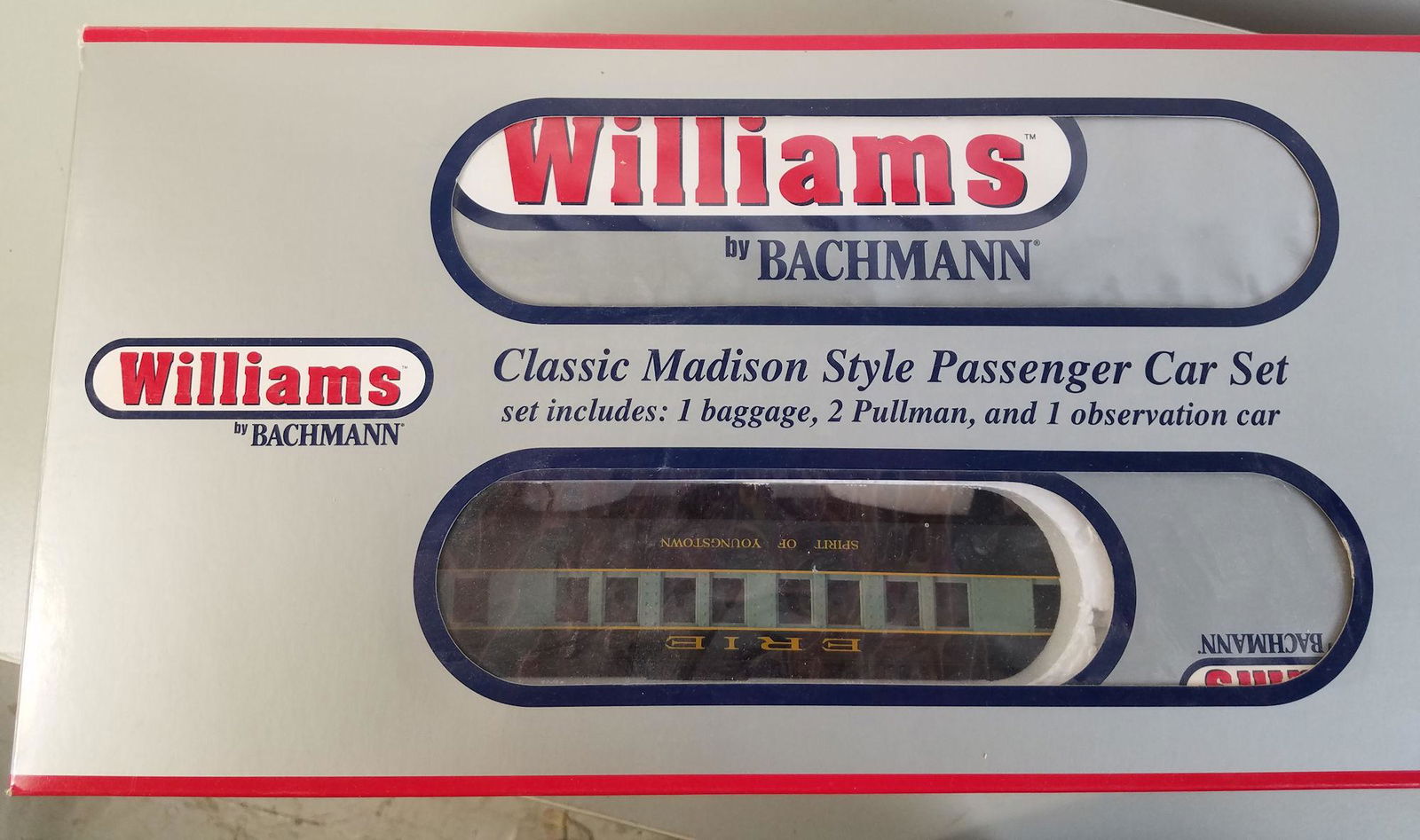 WILLIAMS O GAUGE MODERN ERA- MADISON STYLE 4 CAR ERIE (1 of 2)