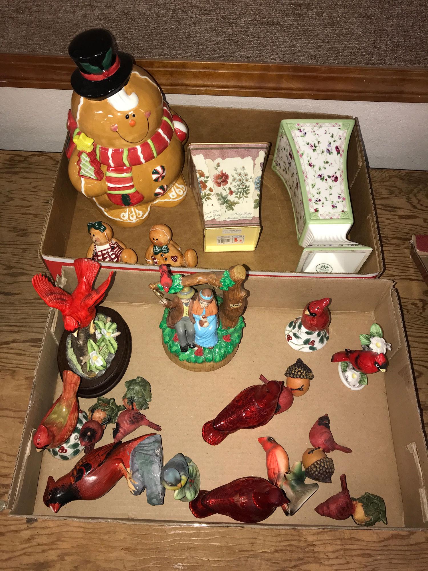2 BL OF GINGERBREAD COOKIE JAR AND CARDINALS: 2 BL OF GINGERBREAD COOKIE JAR AND CARDINALS