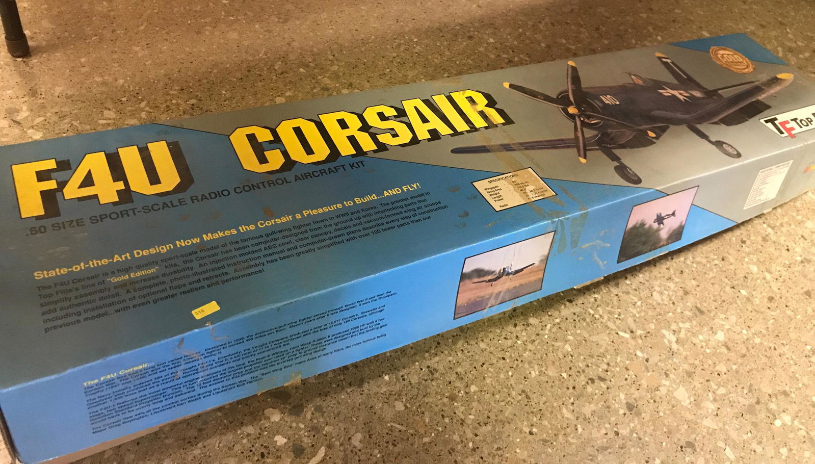 F4U CORSAIR TOP FLITE WOODEN MODEL AIRPLANE,: F4U CORSAIR TOP FLITE WOODEN MODEL AIRPLANE, UNASSEMBLED
