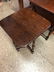 WOODEN END TABLE WITH 4 MATCHING MINI DROP LEAF TABLES - 2