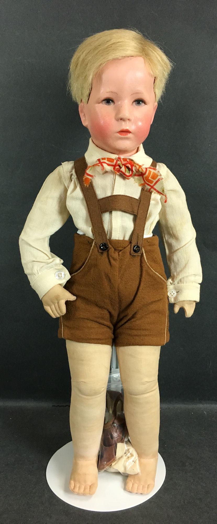 20" KATHE KRUSE BOY DOLL VIII. CLOTH HEAD WITH MOLDED (1 of 2)