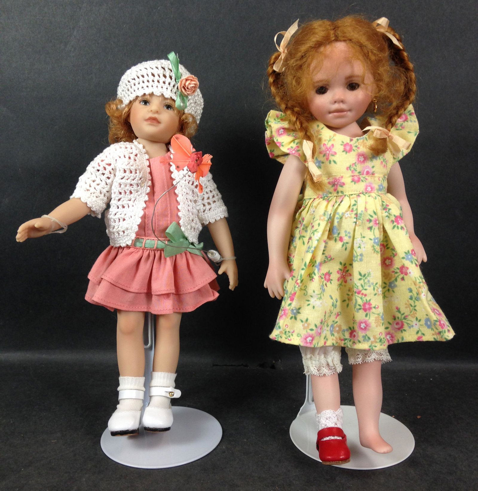 (2) ARTIST DOLLS INCLUDING 9" RESIN GIRL WITH GLASS (1 of 1)