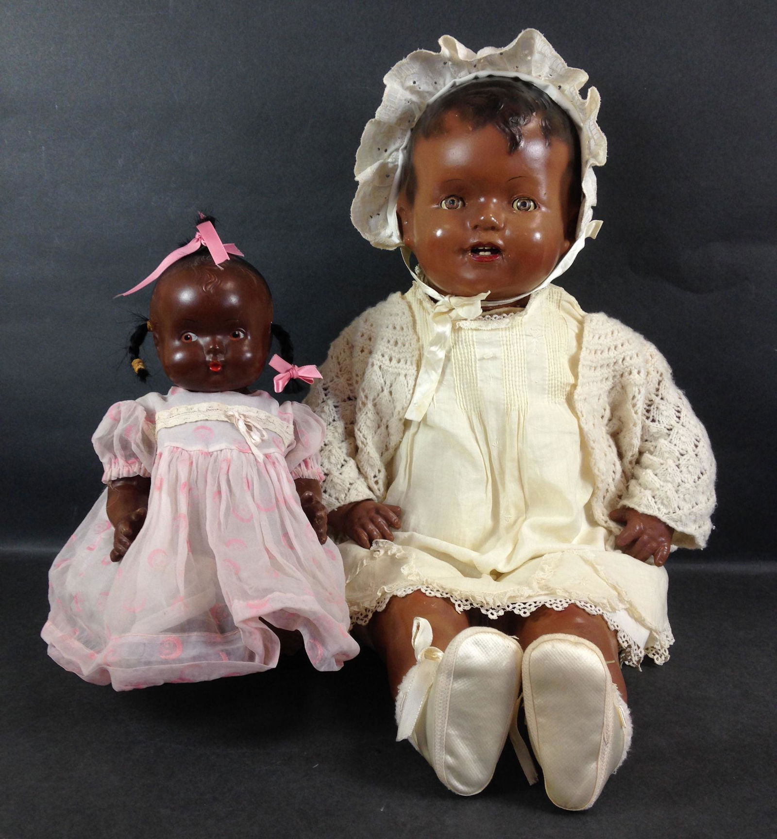 (2) COMPOSITION BLACK BABIES INCLUDING 26" MAMA DOLL (1 of 1)