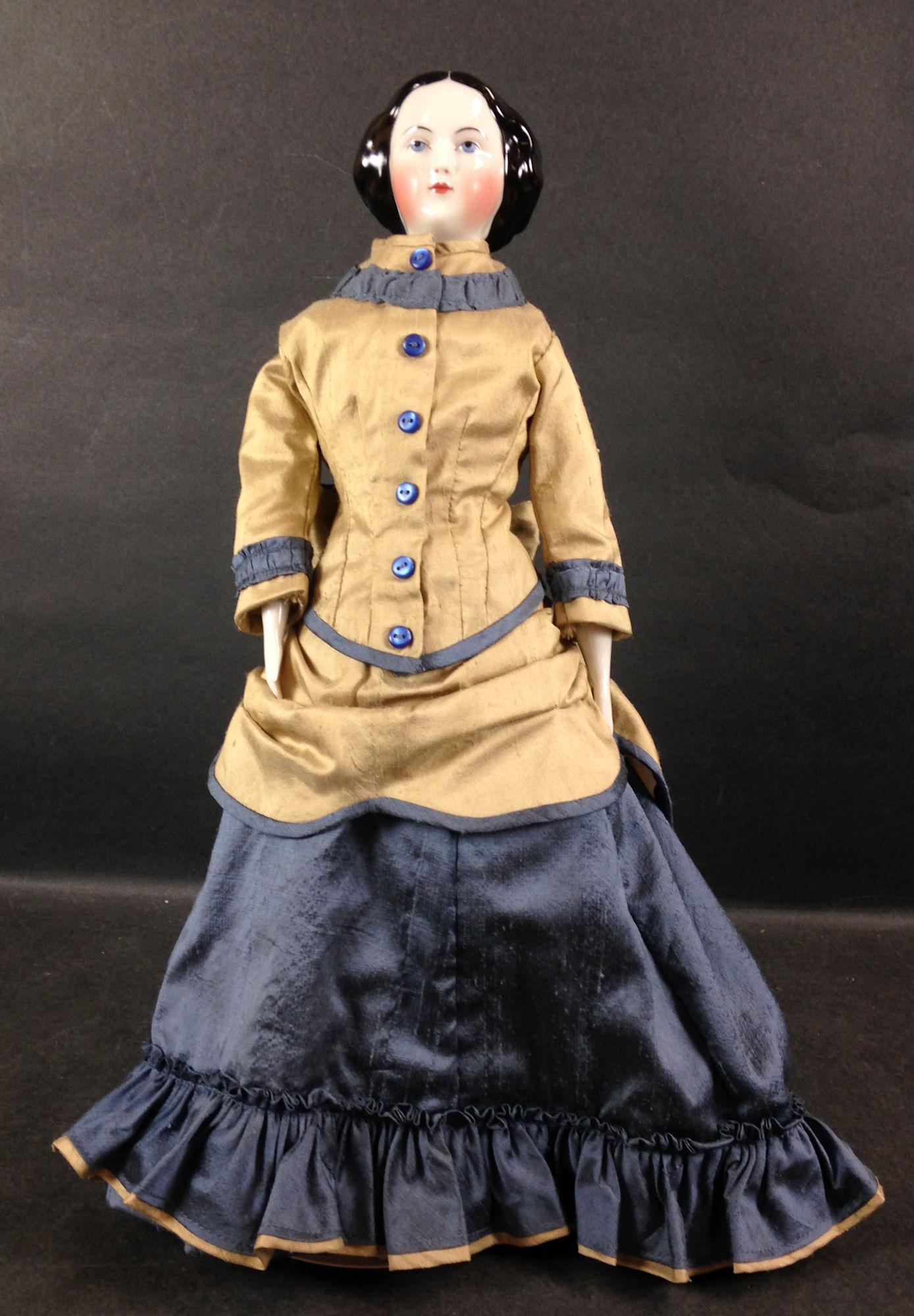 17" JENNY LIND CHINA HEAD DOLL ON NEWER CLOTH BODY WITH (1 of 1)