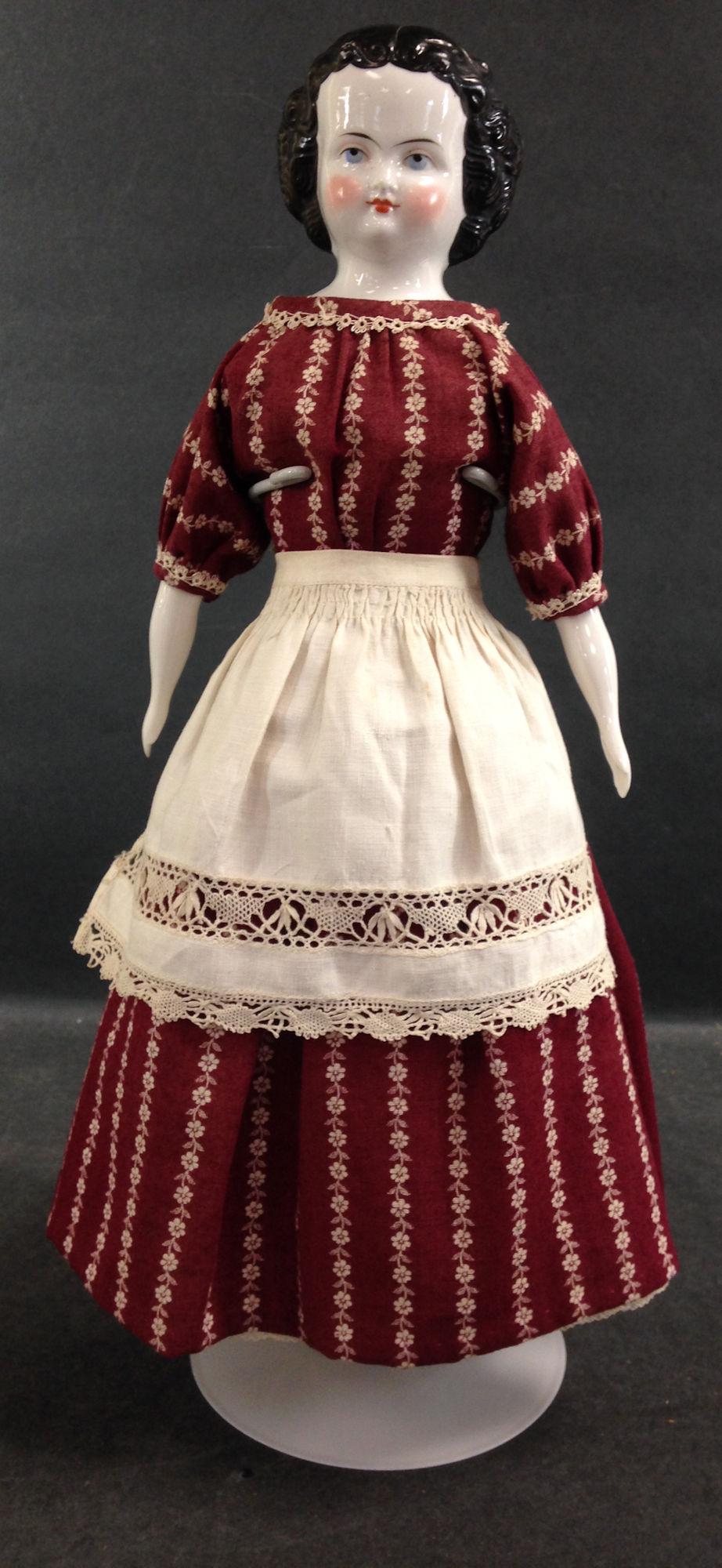 15" FLAT TOP CHINA HEAD DOLL ON CLOTH BODY WITH CHINA (1 of 1)