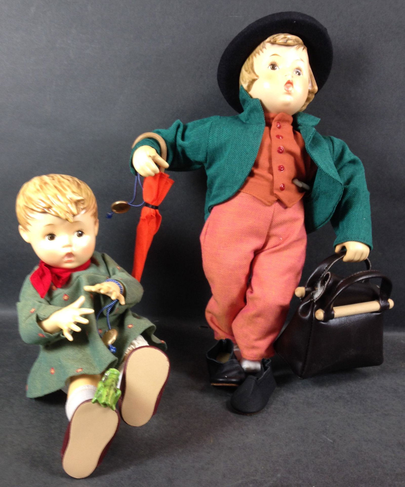 (2) GOEBEL PORCELAIN HUMMEL DOLLS FOR DANBURY MINT. (1 of 2)