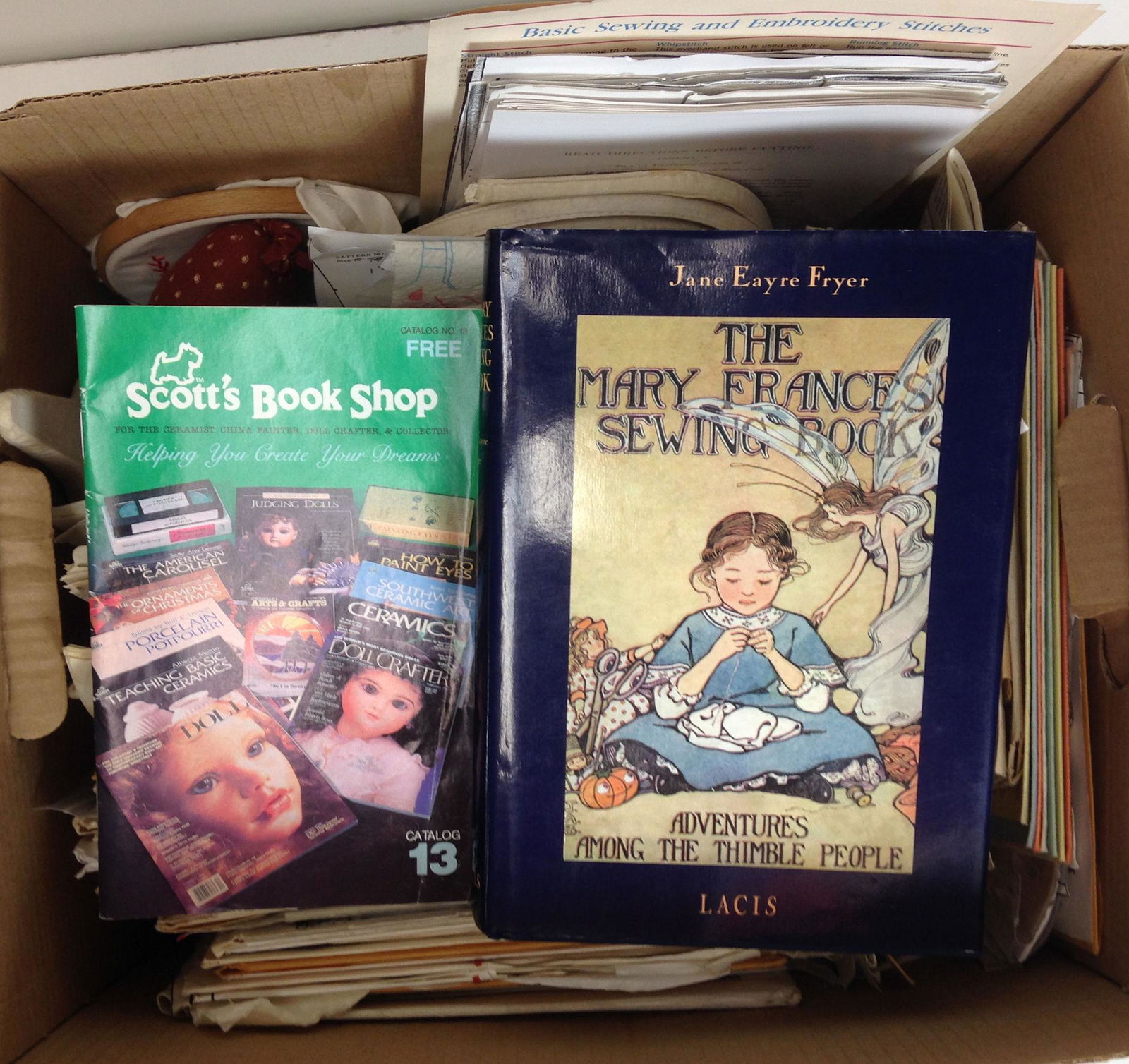 LOT OF DOLL DRESS PATTERNS FOR ANTIQUE DOLLS, NOTIONS (1 of 2)