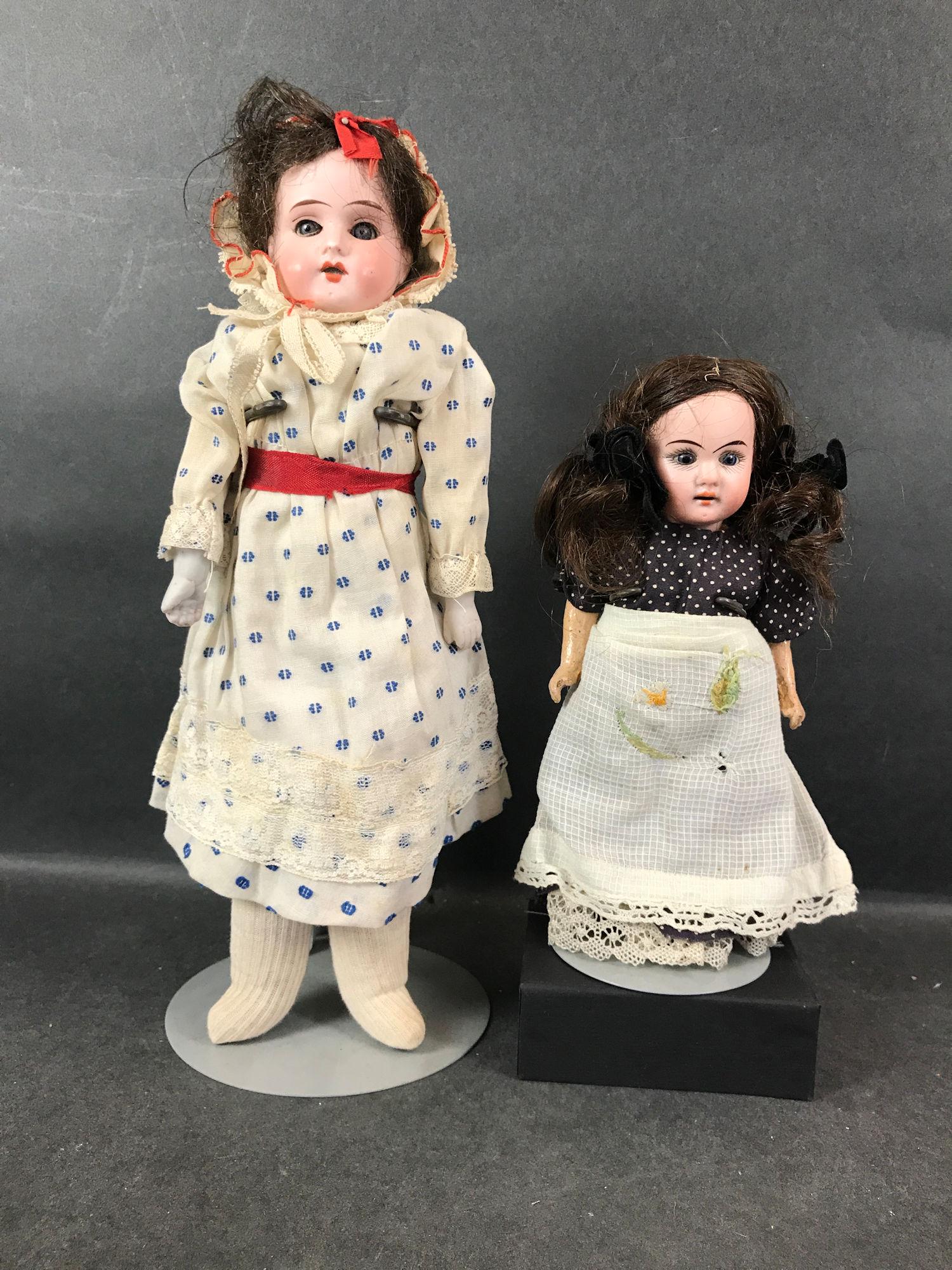 (2) GERMAN BISQUE HEAD DOLLS INCLUDING 11½" (1 of 1)