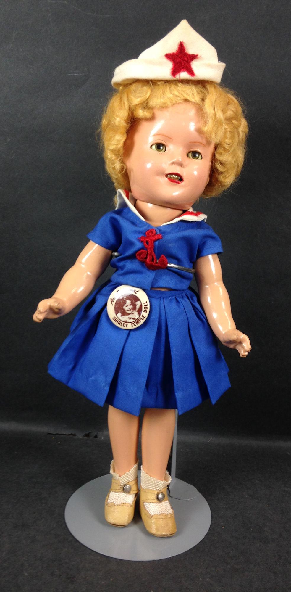 13" VINTAGE ALL COMPOSITION SHIRLEY TEMPLE; REDRESSED (1 of 1)