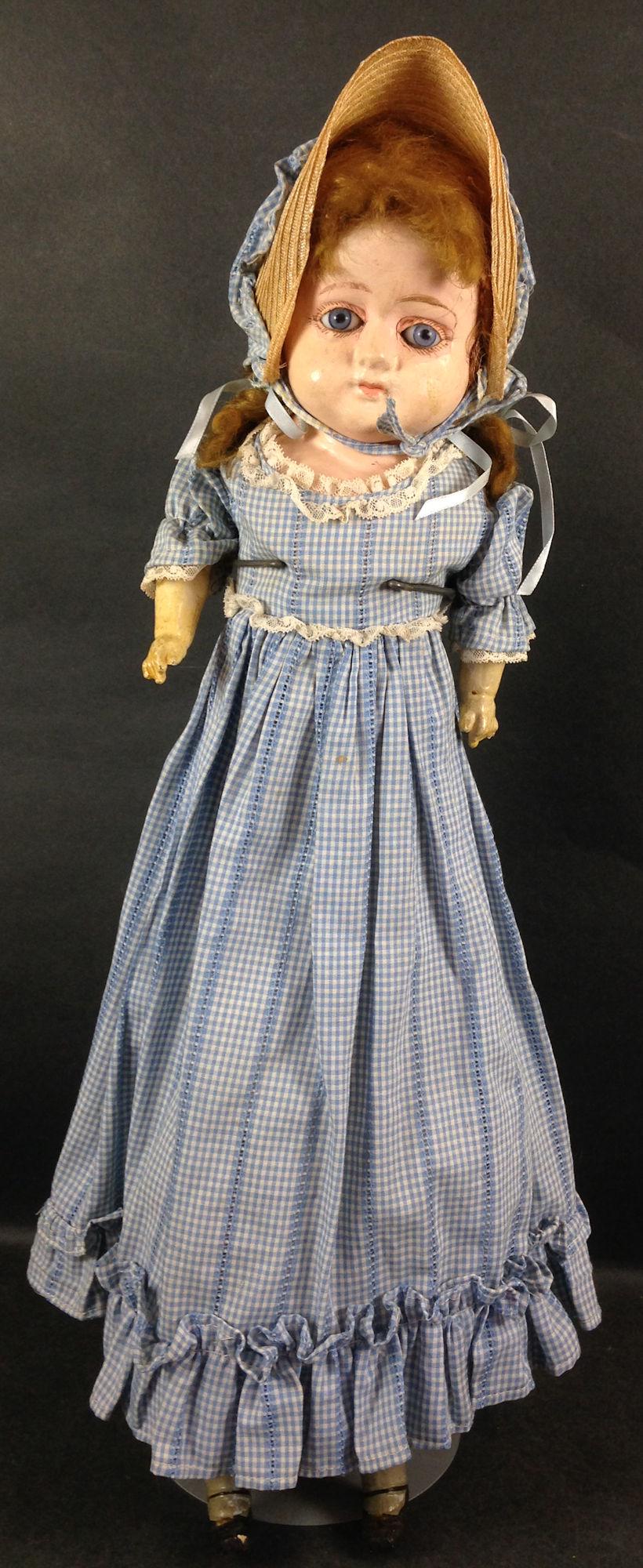 24" PAPIER MÃ‚CHÃ‰ SHOULDER HEAD DOLL WITH GLASS EYES (1 of 1)