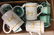3 BOX LOTS WITH MISC CLEAR GLASS CUPS, SHREK CUP, "JOY"