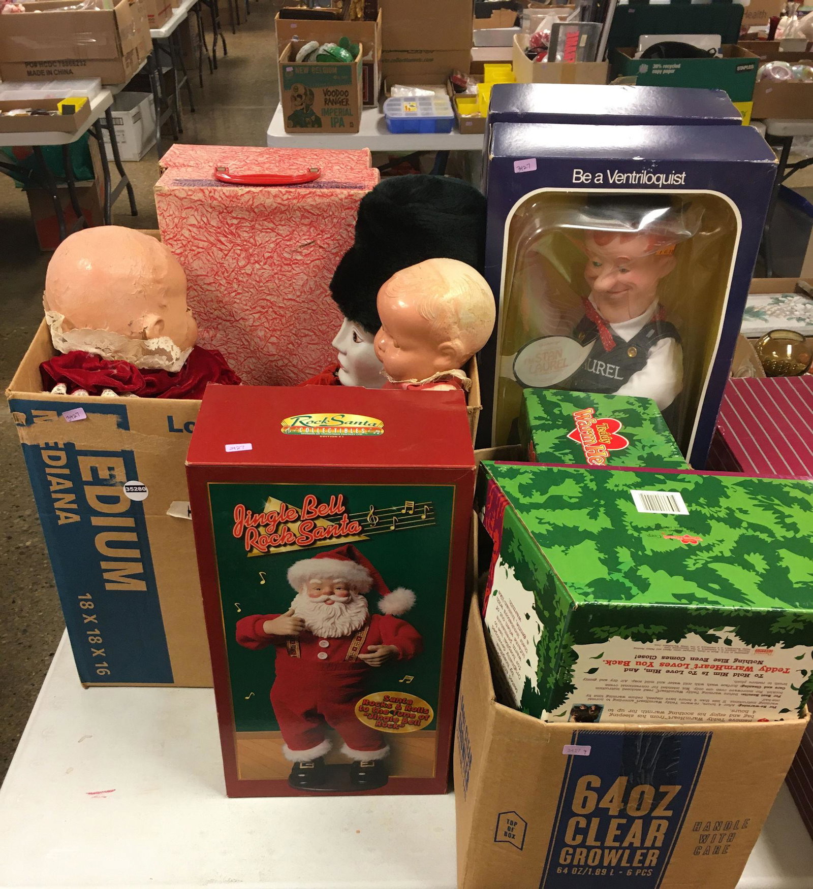 DOLLS INCLUDING 2 BOX LOTS, SANTA, AND LAUREL & HARDY (1 of 4)