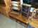 COFFEE TABLE, DOLL MINIATURE HUTCH, AND WODEN SHELVING