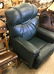 1 WOODEN CHAIR AND GREEN RECLINER