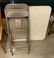 FOLDING TABLE AND 2 METAL FOLDING CHAIRS - 2