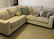 GUARDSMAN TAN SECTIONAL WITH 7 DECORATIVE PILLOWS