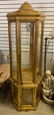 HEXAGONAL DISPLAY CABINET PAINTED GOLD