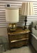 THREE DRAWER END STAND AND TWO LAMPS