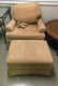 UPHOLSTERED CHAIR & MATCHING OTTOMAN