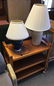 3 SHELF ROLLING CART AND TWO LAMPS