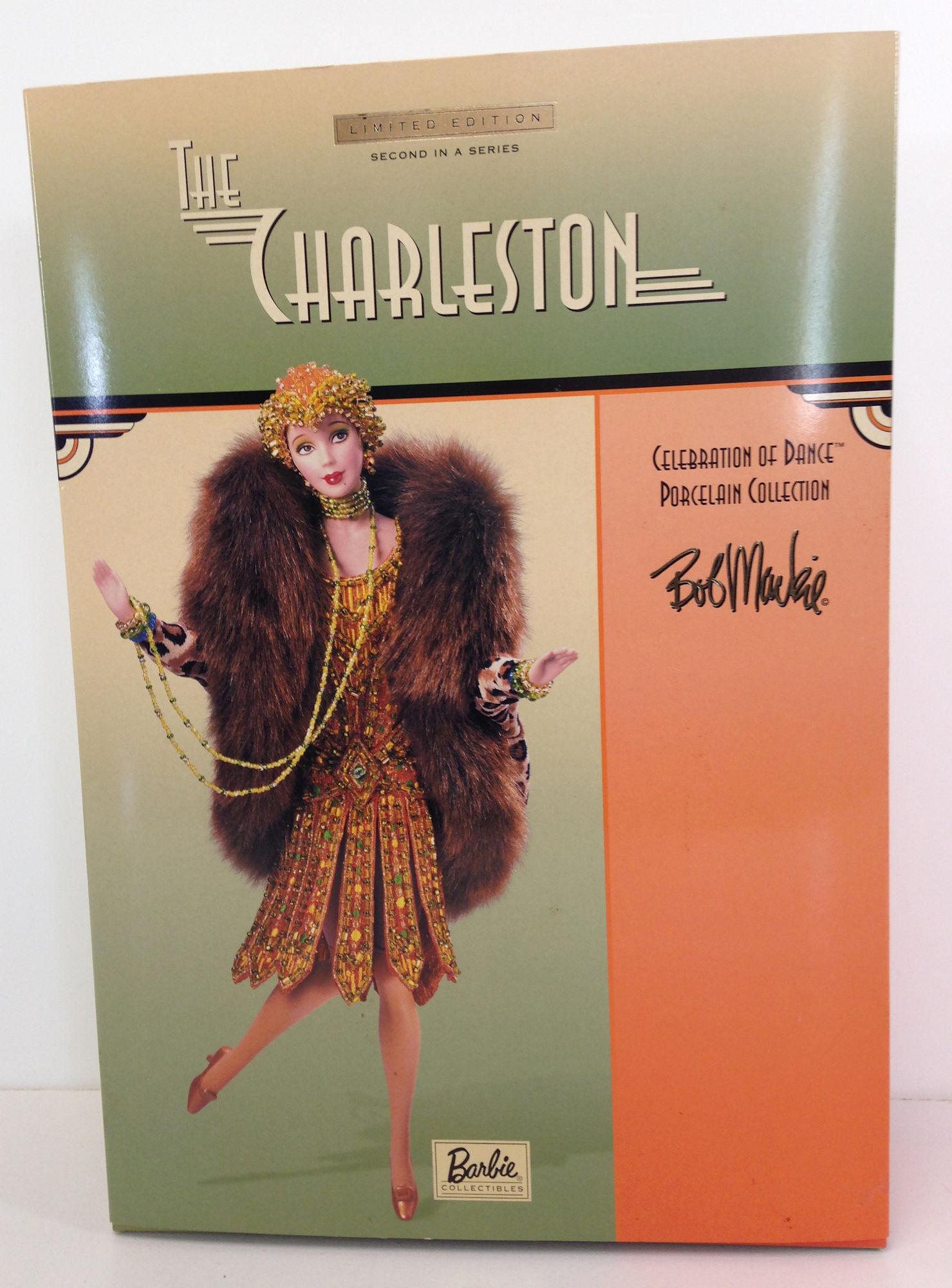 BOB MACKIE CELEBRATION OF DANCE PORCELAIN BARBIE "THE: BOB MACKIE CELEBRATION OF DANCE PORCELAIN BARBIE "THE CHARLESTON" IN ORIGINAL BOX WITH COA.