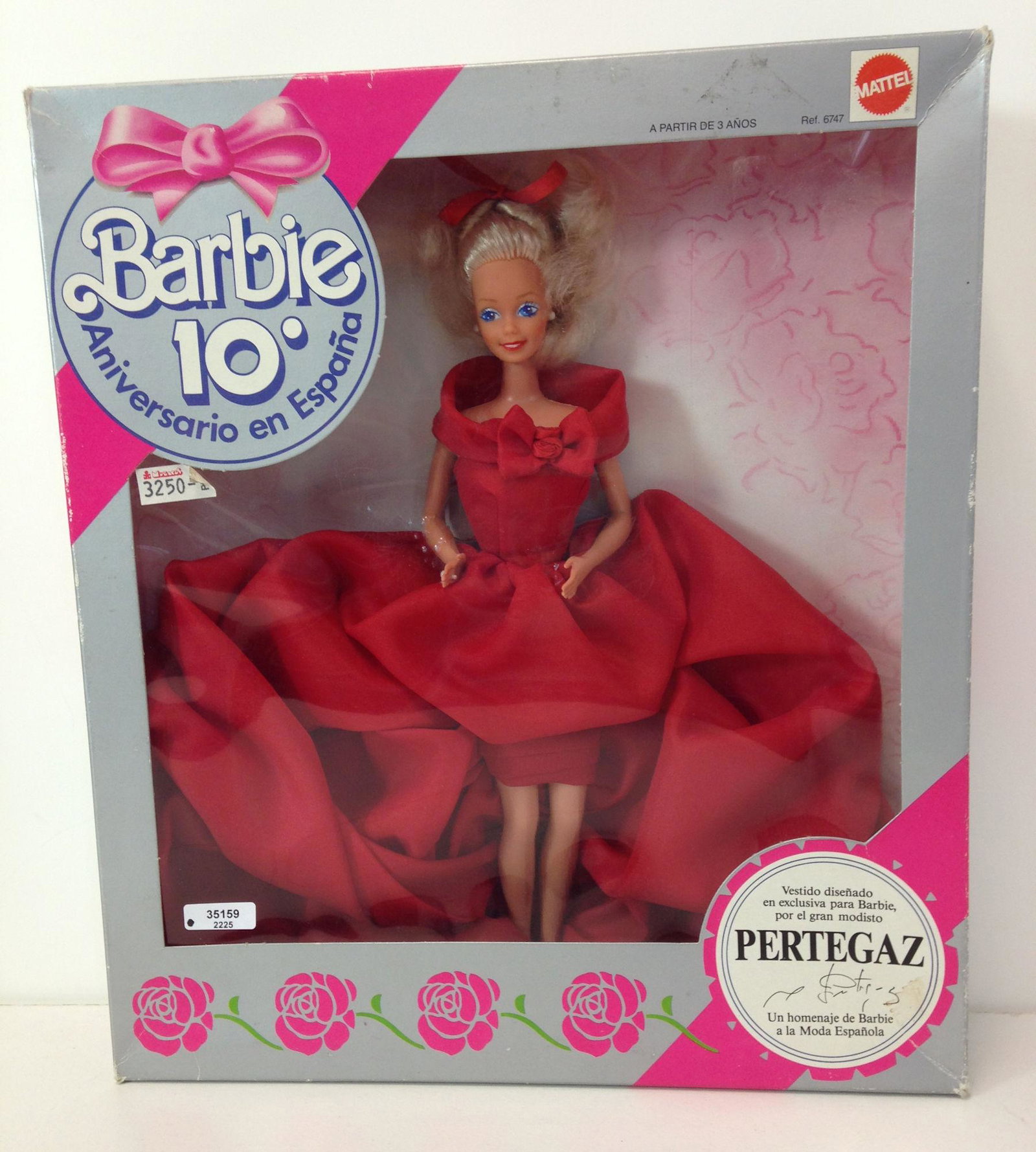 NRFB 1988 BARBIE "10TH ANNIVERSARY IN SPAIN" BY: NRFB 1988 BARBIE "10TH ANNIVERSARY IN SPAIN" BY DESIGNER MANUEL PERTEGAZ.