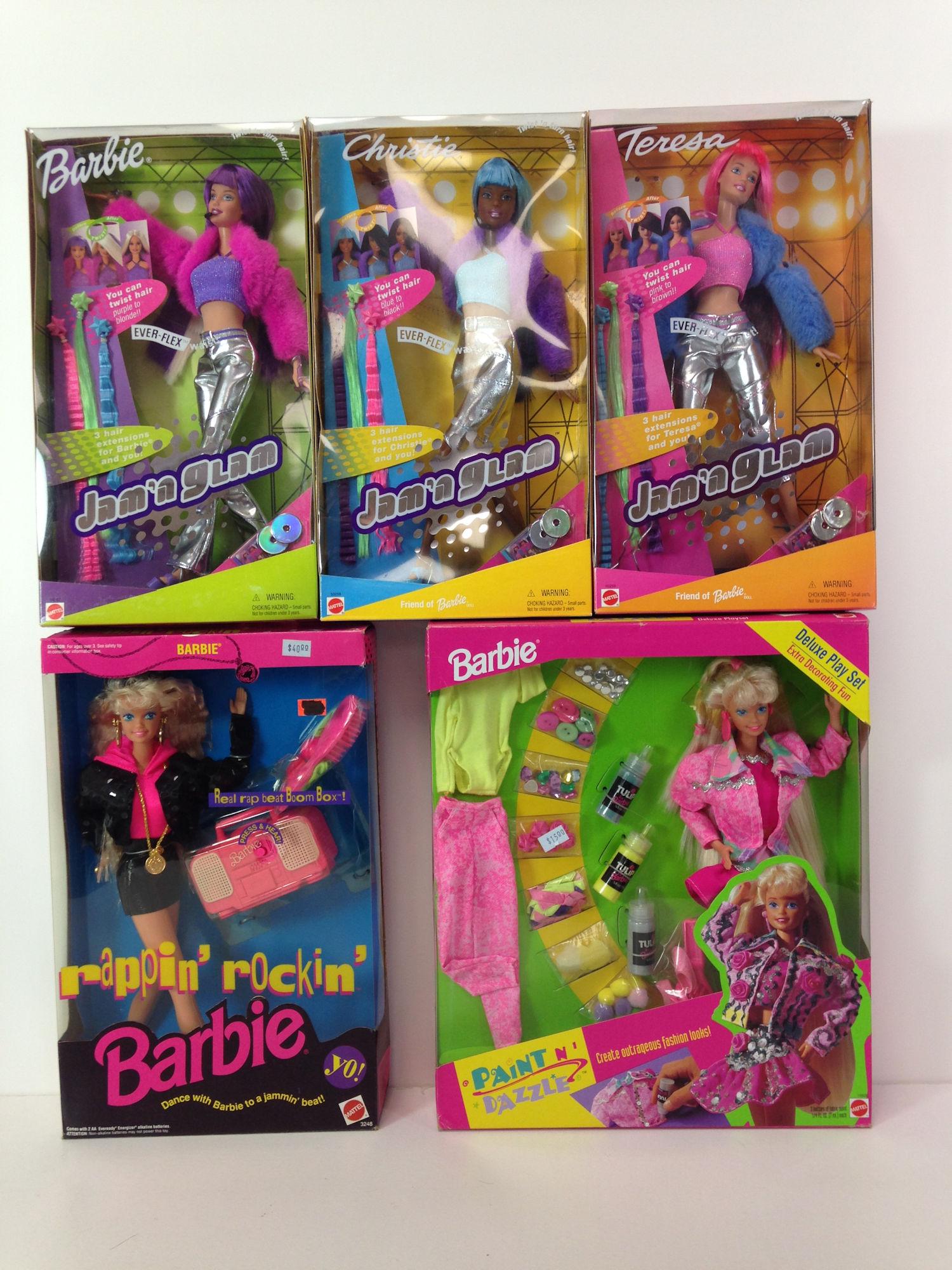 LOT (5) BOXED BARBIE AND FRIENDS NRFB. INCLUDES "JAM'N (1 of 1)